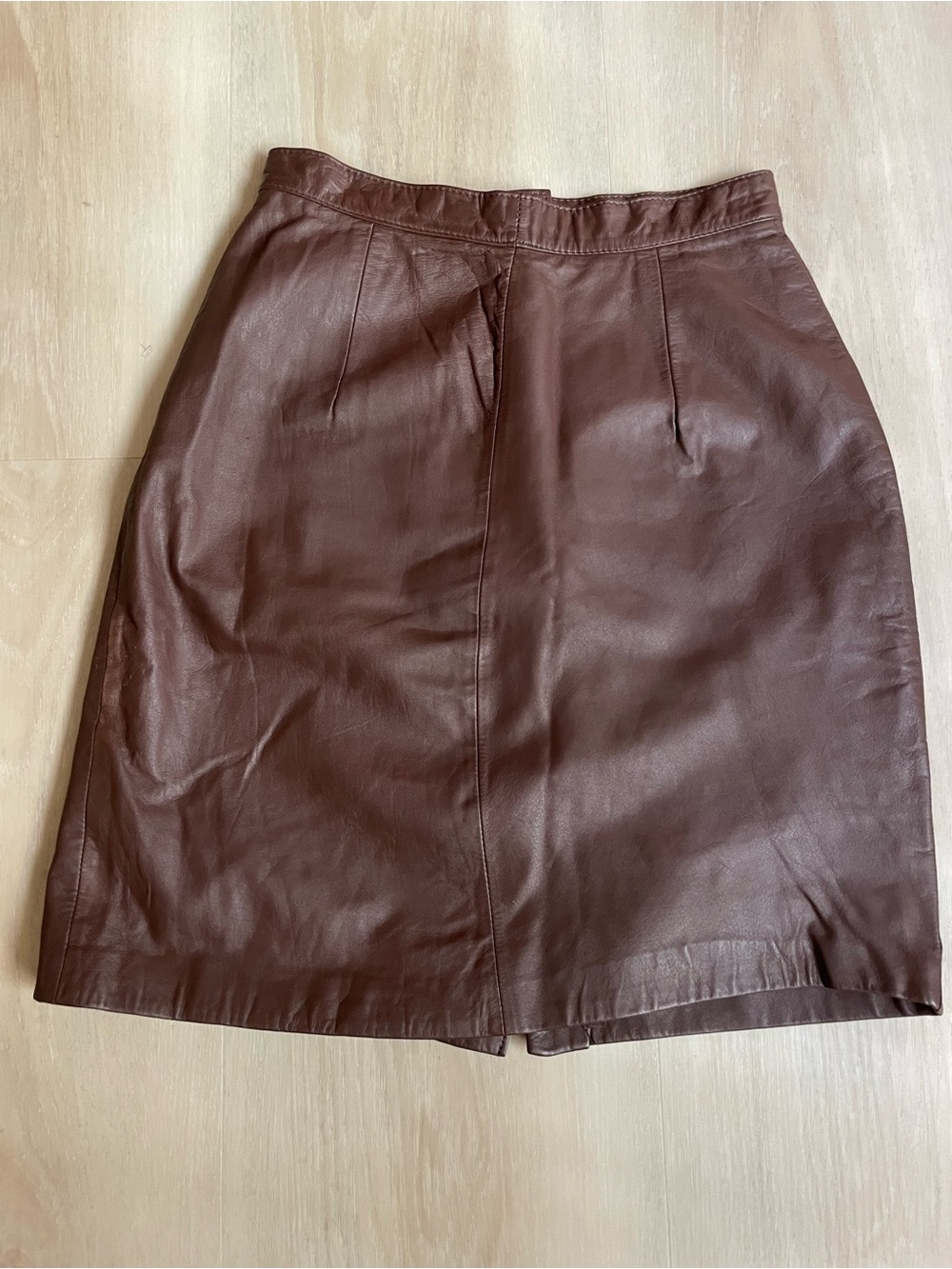 Vintage B.P. Nordstrom Chocolate Brown Leather Pencil Skirt